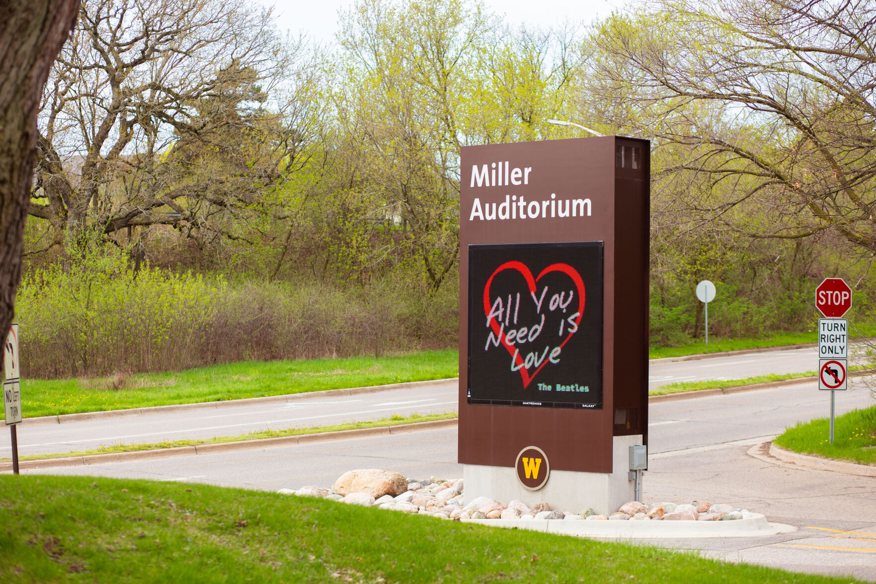 Miller Auditorium sign